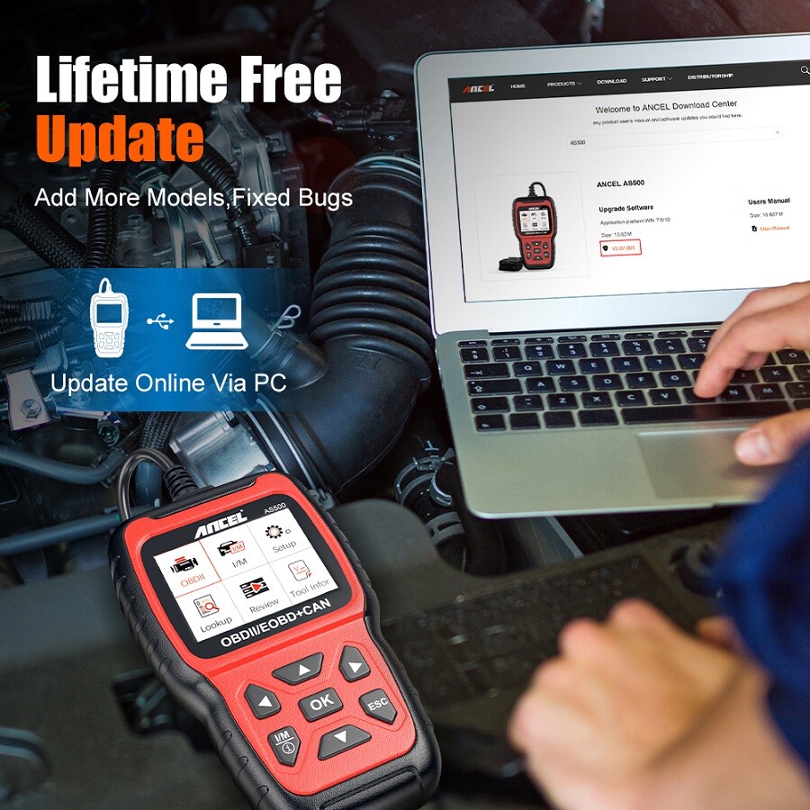 ANCEL AS500 OBDII Scanner Auto Diagnostic Scan Tool Code Reader Check Engine US