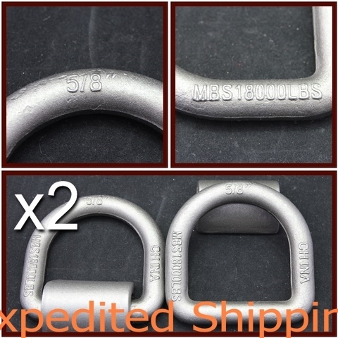 2x D Ring 3/4" Trailer Flatbed Truck Towing Tie Down Chain Cable Ratchet Winch