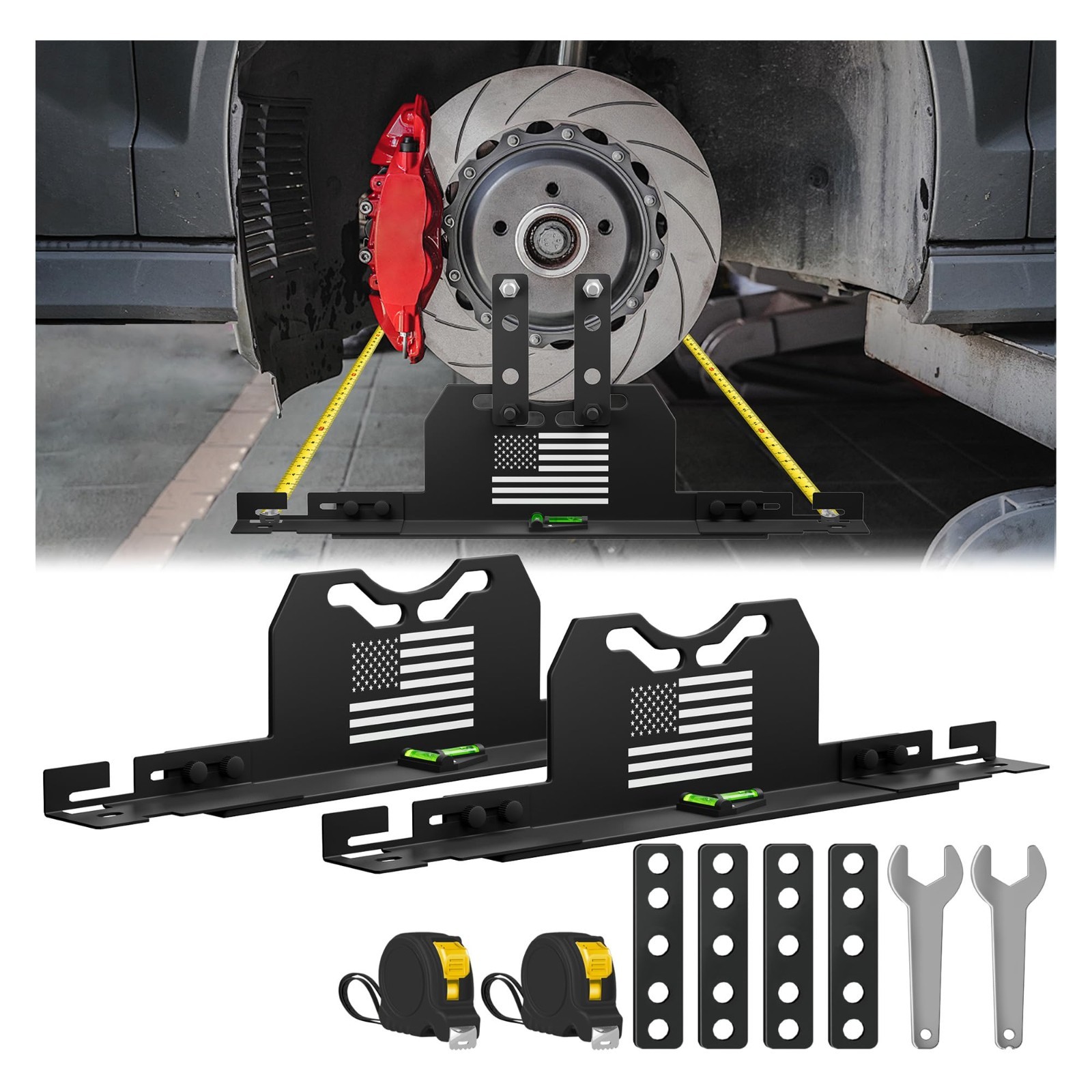 2026 Wheel Alignment Tool Kit - 2 PCS Toe Plates & Measuring Tapes for Cars/SUVs