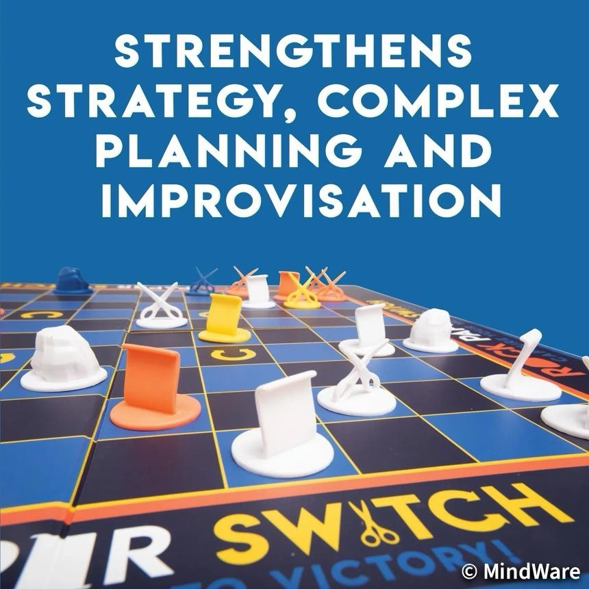 MindWare Rock Paper Switch Strategy Board Game, Easy to Learn, 2-4, Age 8+