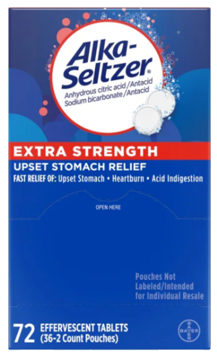 Alka-Seltzer Extra Strength 72 Ct. Heartburn Indigestion Upset Stomach Exp-05/27