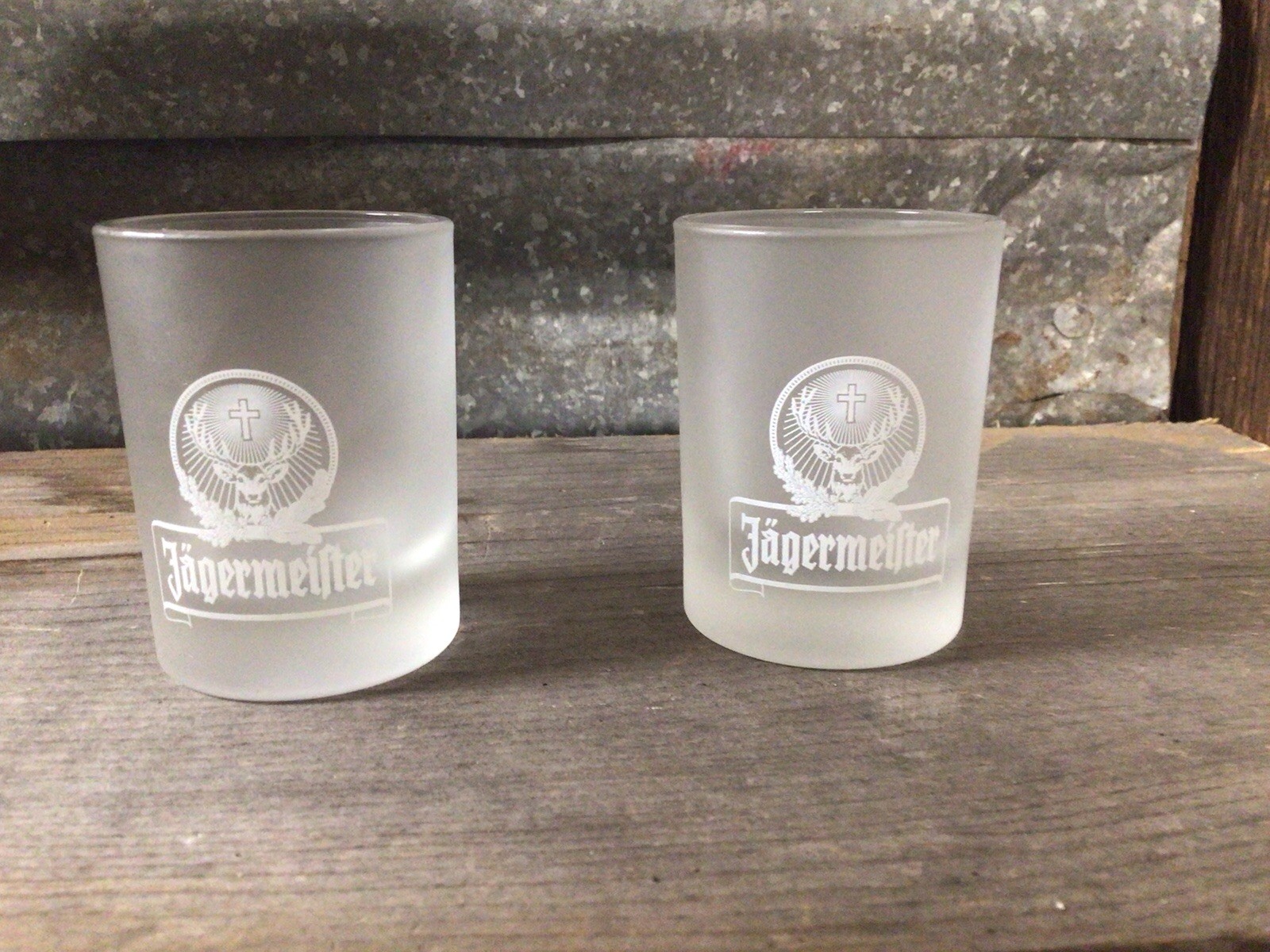 A lot of two Jäegermeister Shot glasses