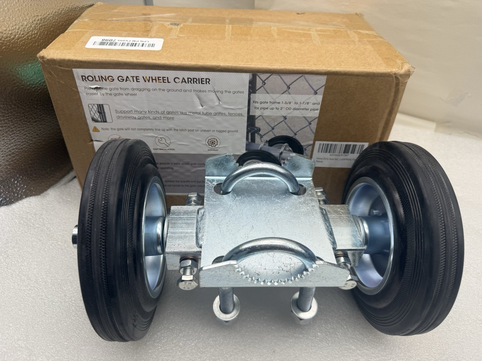 6" Heavy Duty Gate Wheel, Rubber Sliding Gate Rollers, Gate Wheel For Metal Tube