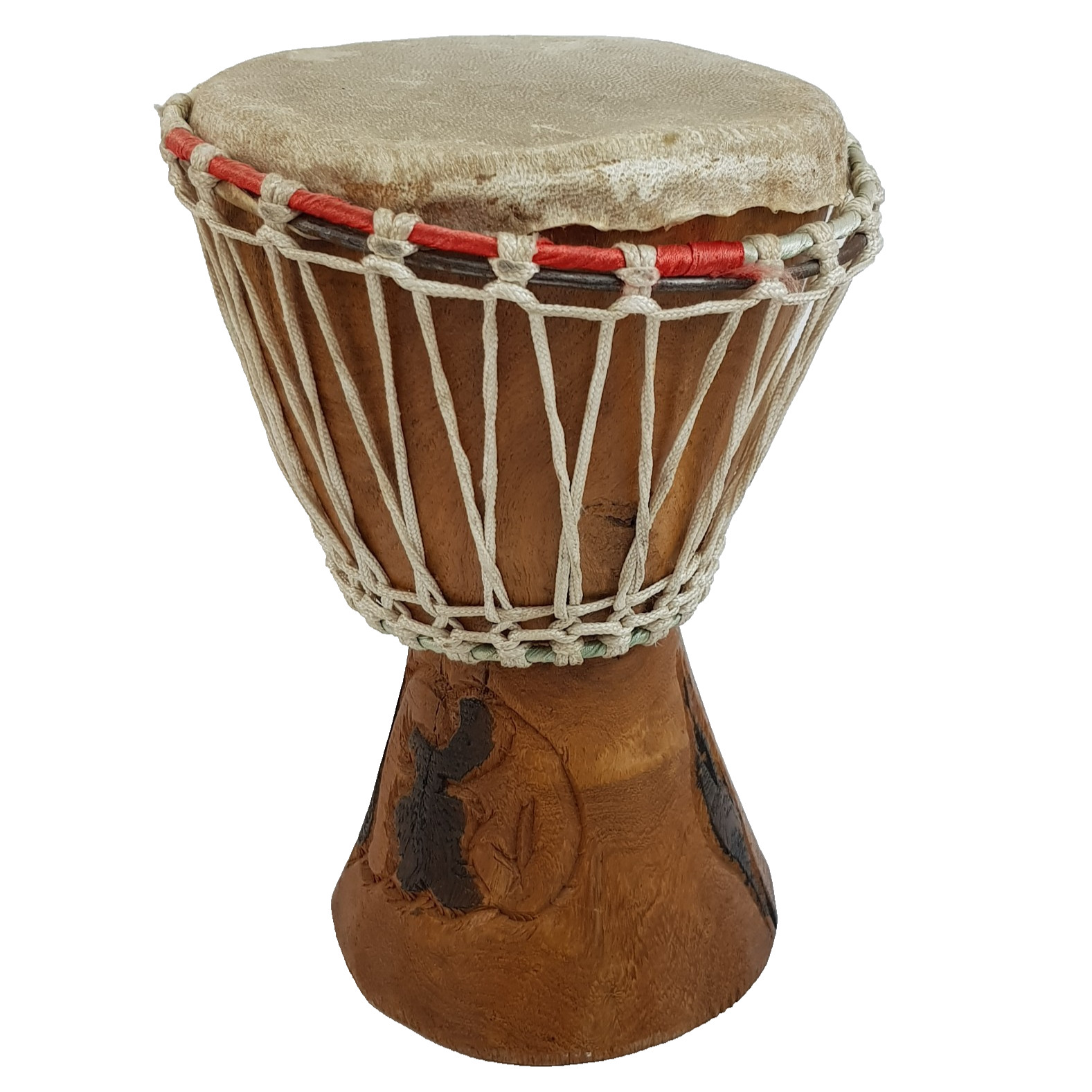 Hand Carved Wooden Djembe Bongo Drum African Tribal 26cm Requires Attention