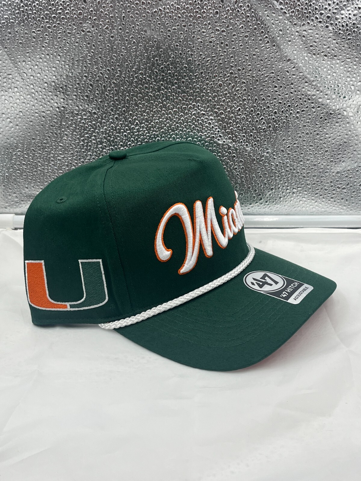 Miami Hurricanes NCAA '47 Brand Green Script Hitch Rope Adjustable Snapback Hat