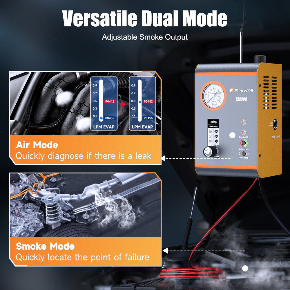 Automotive EVAP Smoke Machine Leak Detector Car Pipe System Vacuum Leak Tester