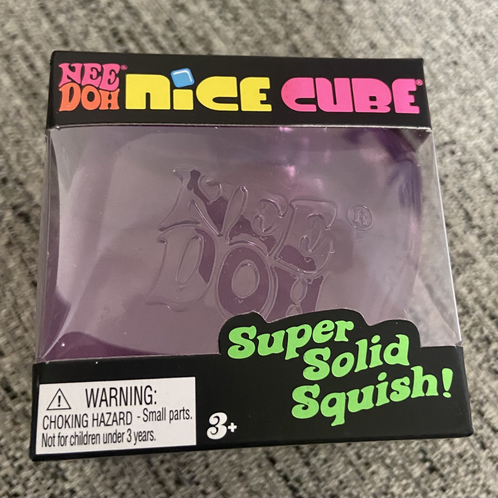 NEW Nee Doh Nice Cube Super Solid Squish Toy PURPLE NEW