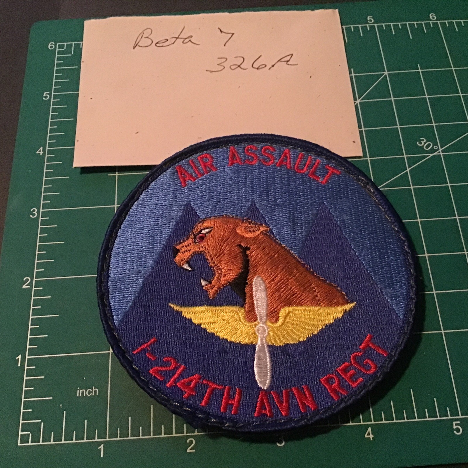 Vietnam War US 1st Battalion 214th AVIATION Regiment AIR ASSAULT Patch Hook