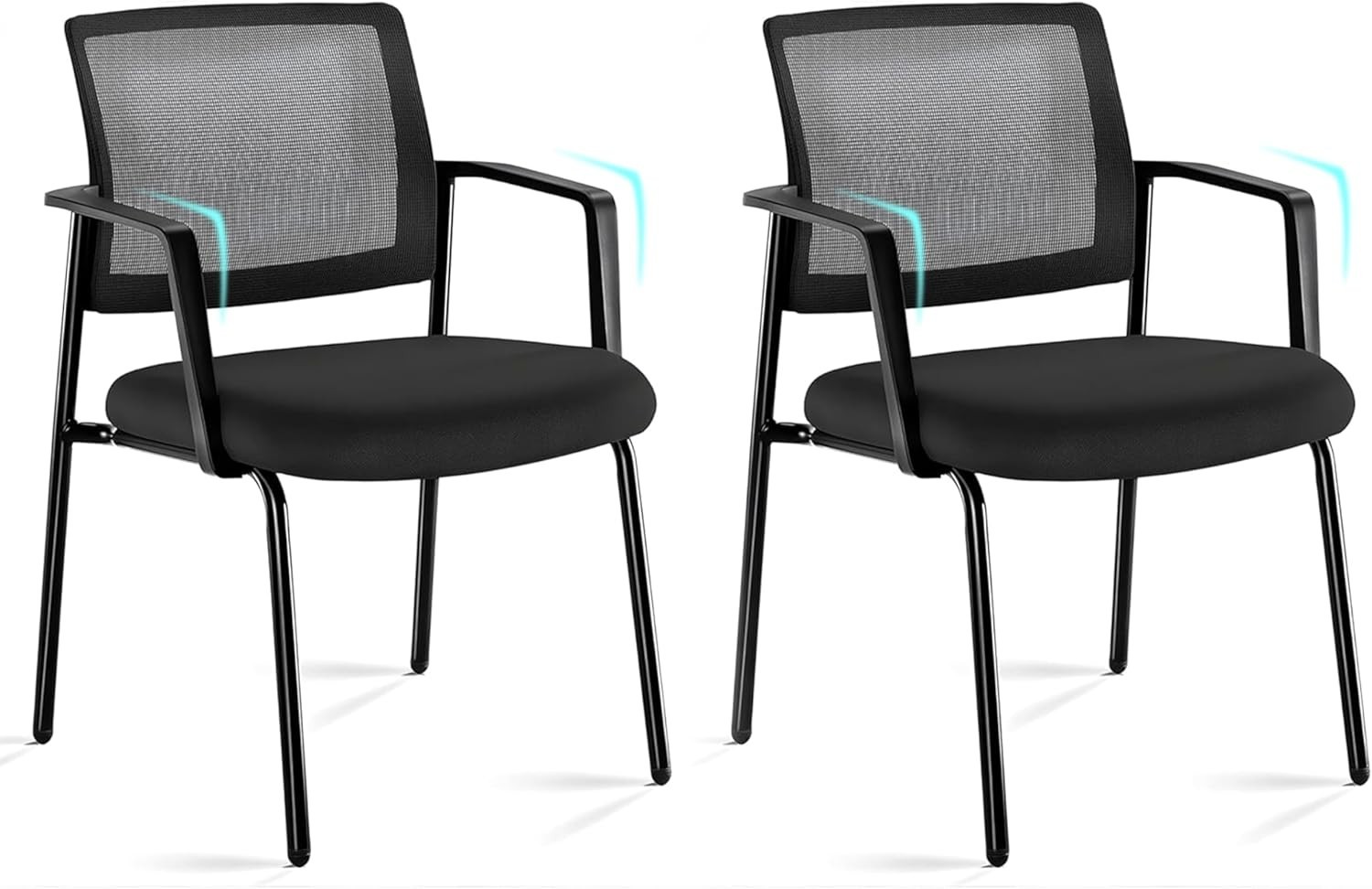 Guest Waiting Room Office Arm Chairs Set of 2, Mesh Back, Stackable waiting room