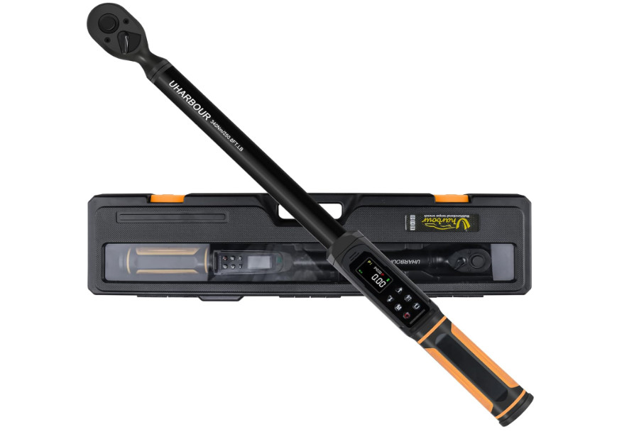 Llave de torque digital 1/2", alta precisión ±1%, alertas LED y buzzer para ajus