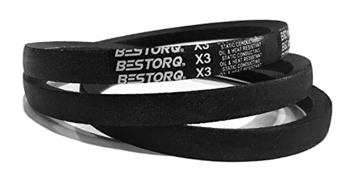 Rubber V-Belt, Wrapped, Black, 55" Length x 0.66" Width Pack of 1 B52 or 5L550
