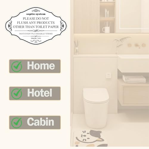 2Pcs Septic System Bathroom Sign, Do Not Flush Rules white-2pcs