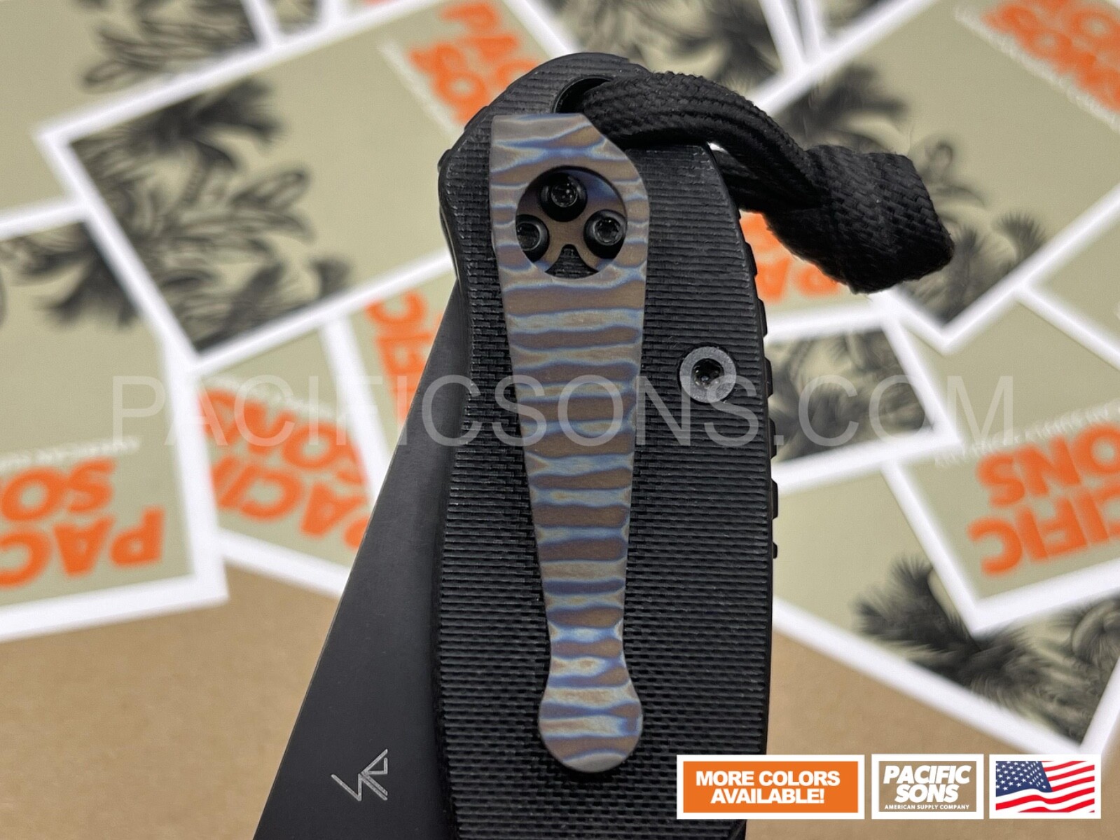 Titanium Deep Carry Pocket Clip For Spyderco Para 3 or Smock - Tiger Ano