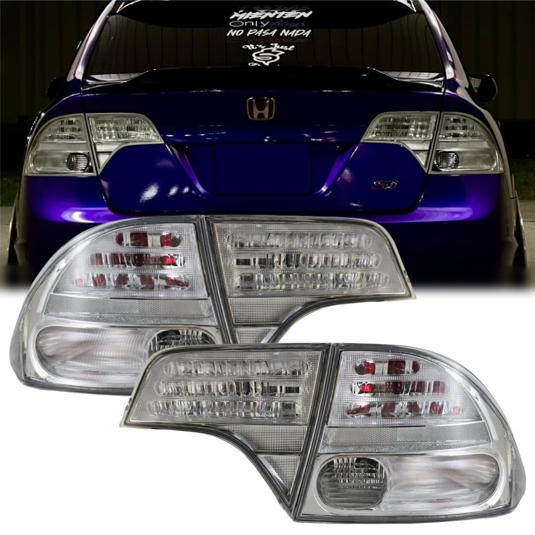 Clear Tail Lights for 8th Gen Honda Civic Sedan 2006-2011 Rear Lights One Pair