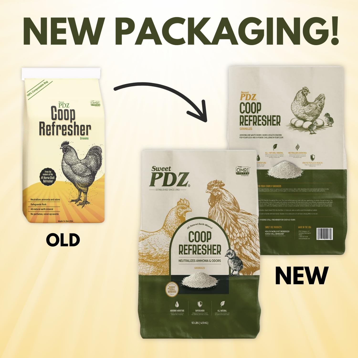 - Coop Refresher - Zeolite Odor Eliminator - Essential Chicken Coop Accessory...