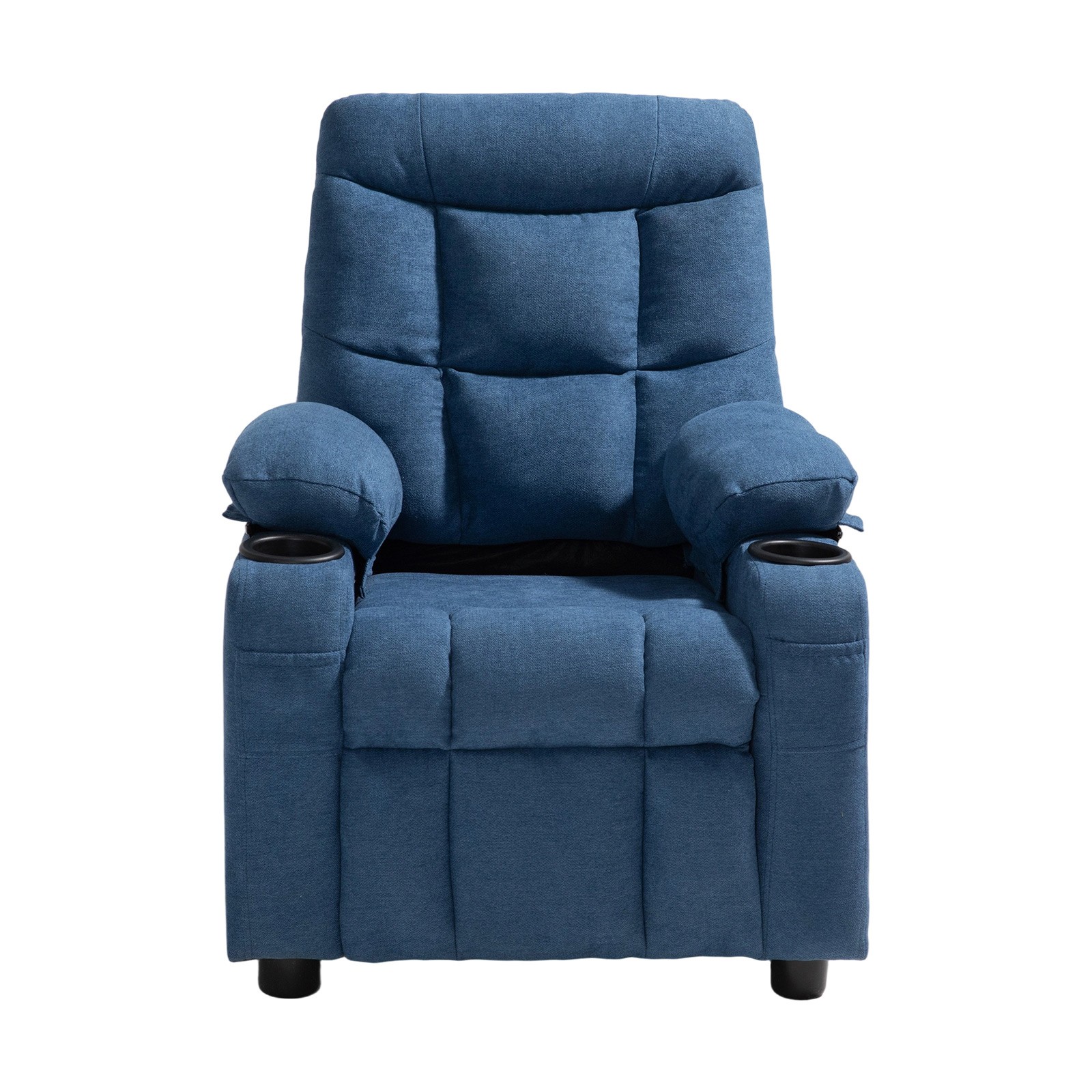 Uimoso Kids Reclining Chair Toddler Recliner with Cup Holders and Pockets (Blue)