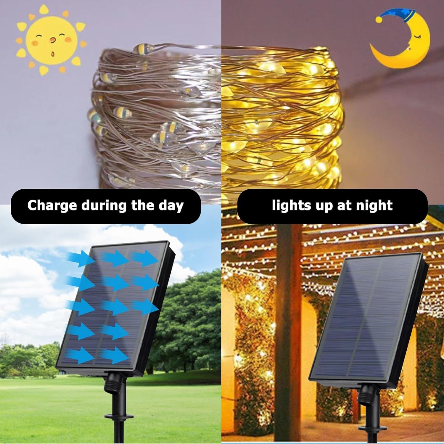 Solar Battery Box for LED String Lights, Outdoor String Lights Control Panel wit