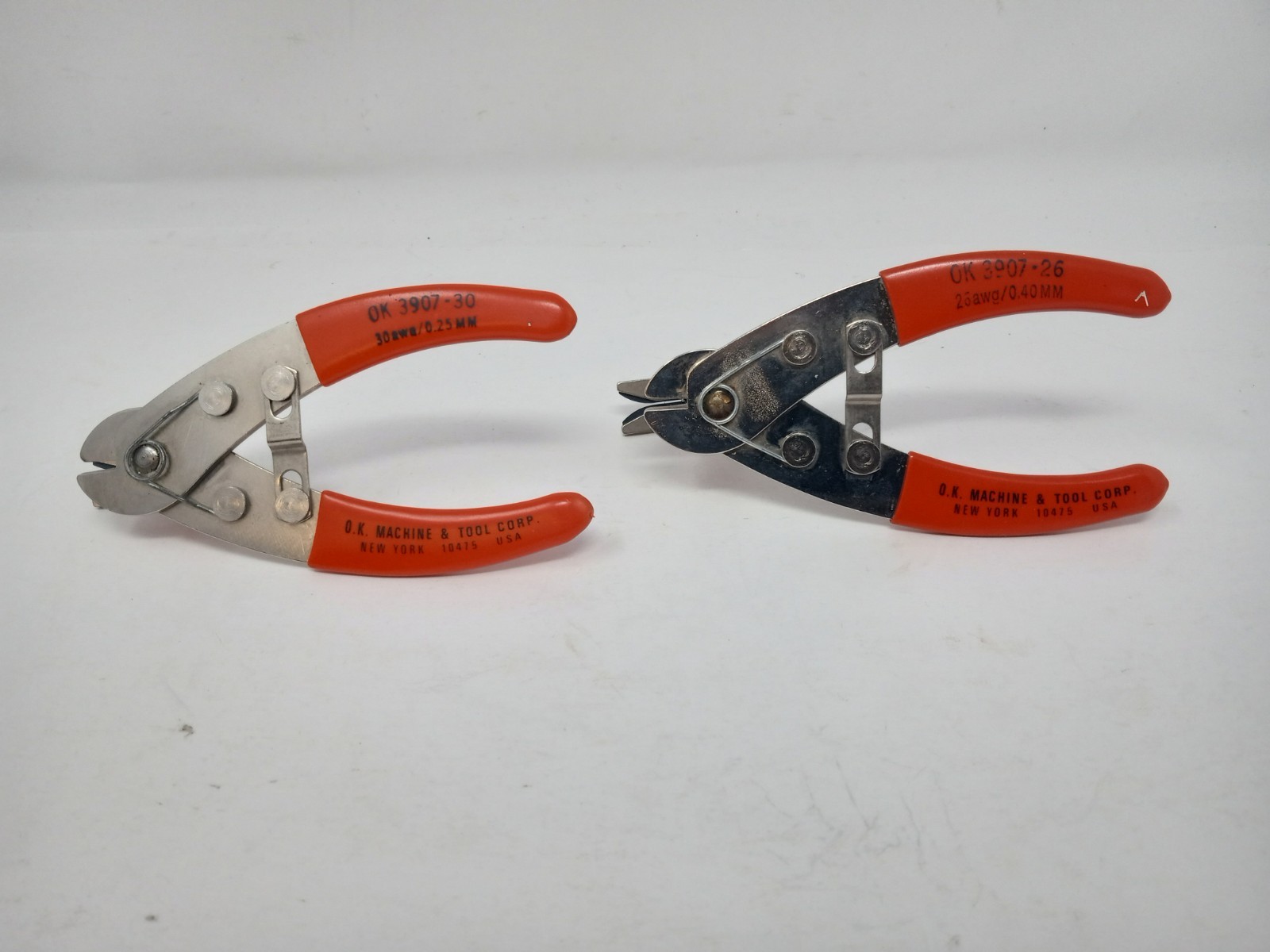 Lot of 2 OK Industries OK-3907-26 and OK-3907-30 Wire Cutter Stripping Tool USA