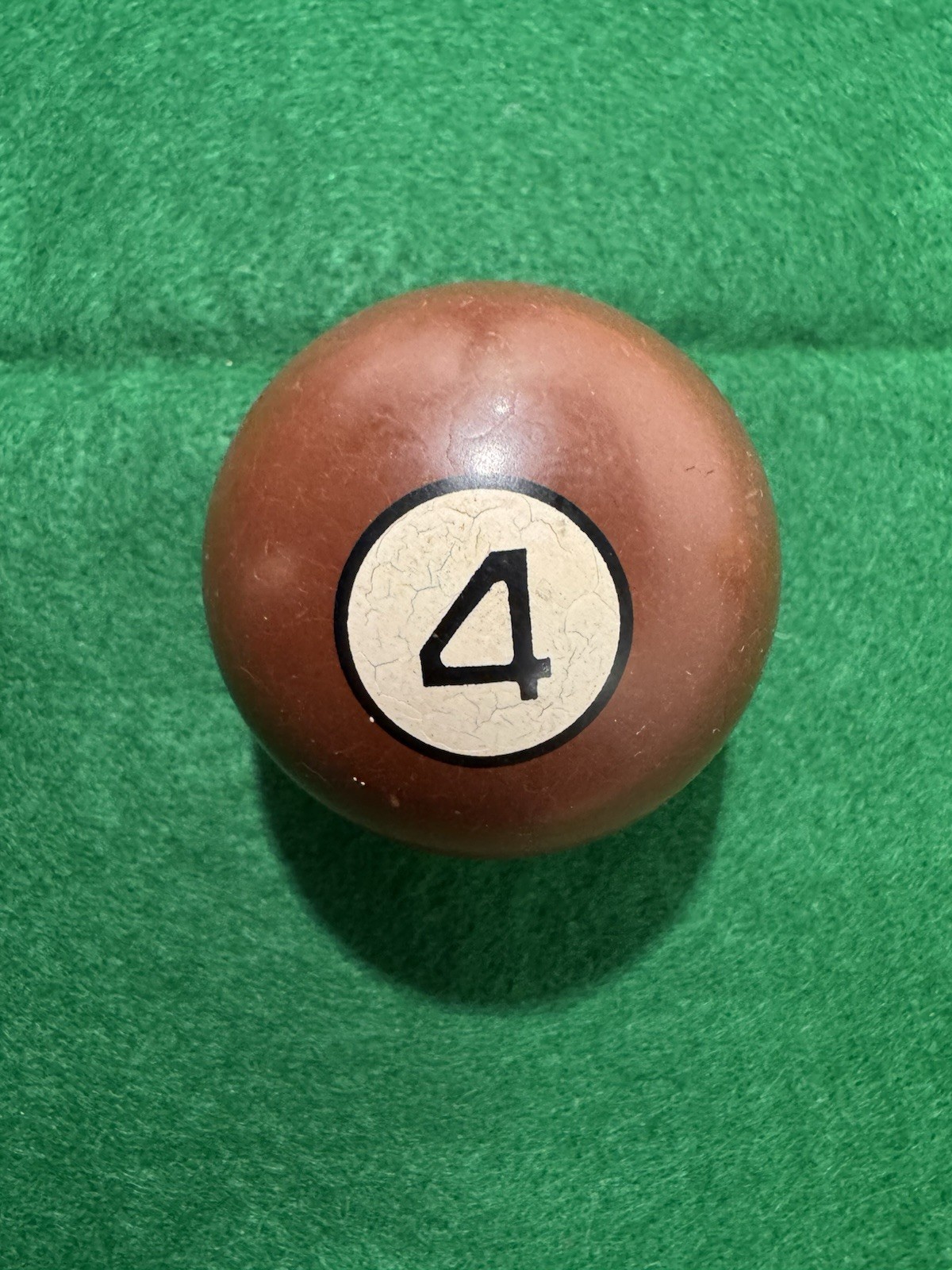 Vintage “Clay” Billiard Pool Ball Solid Brown #4 Collectible