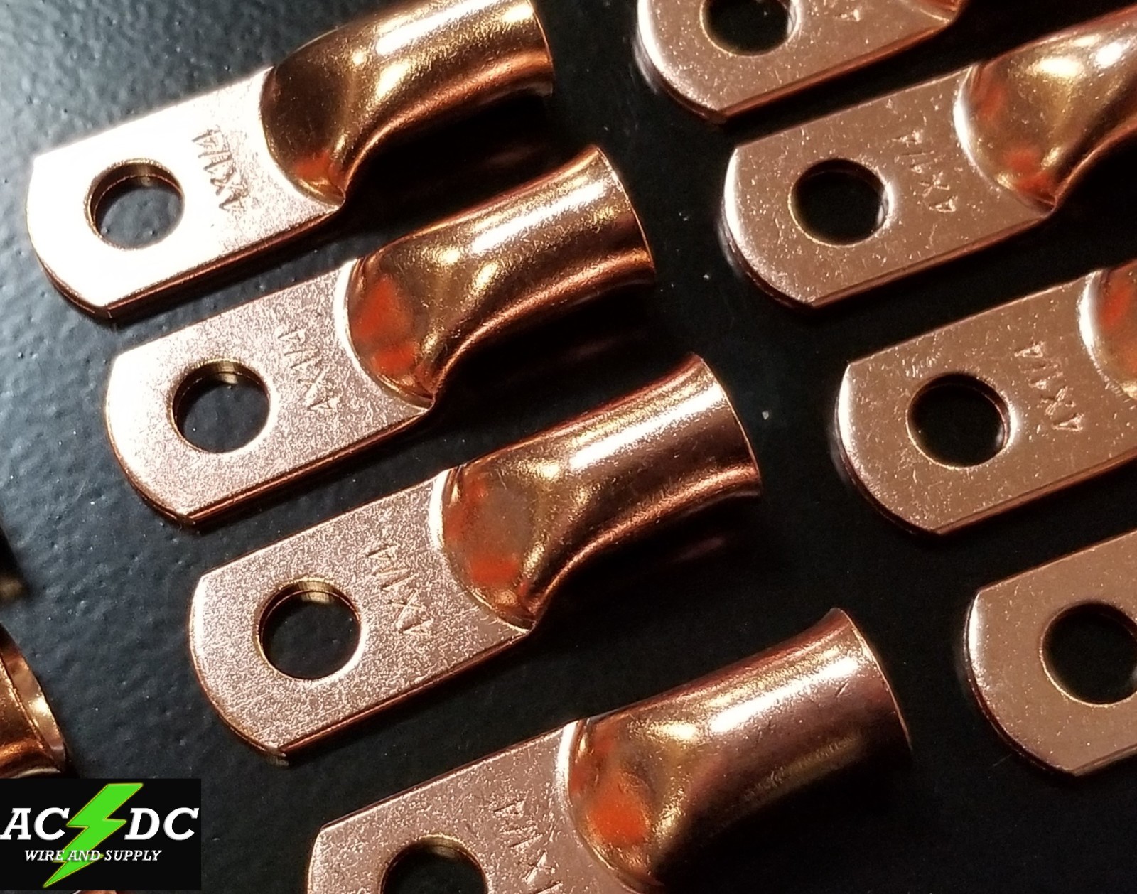 (10) 4 gauge Ring 1/4" Hole Terminal BATTERY Lug Bare Copper Un-insulated AWG