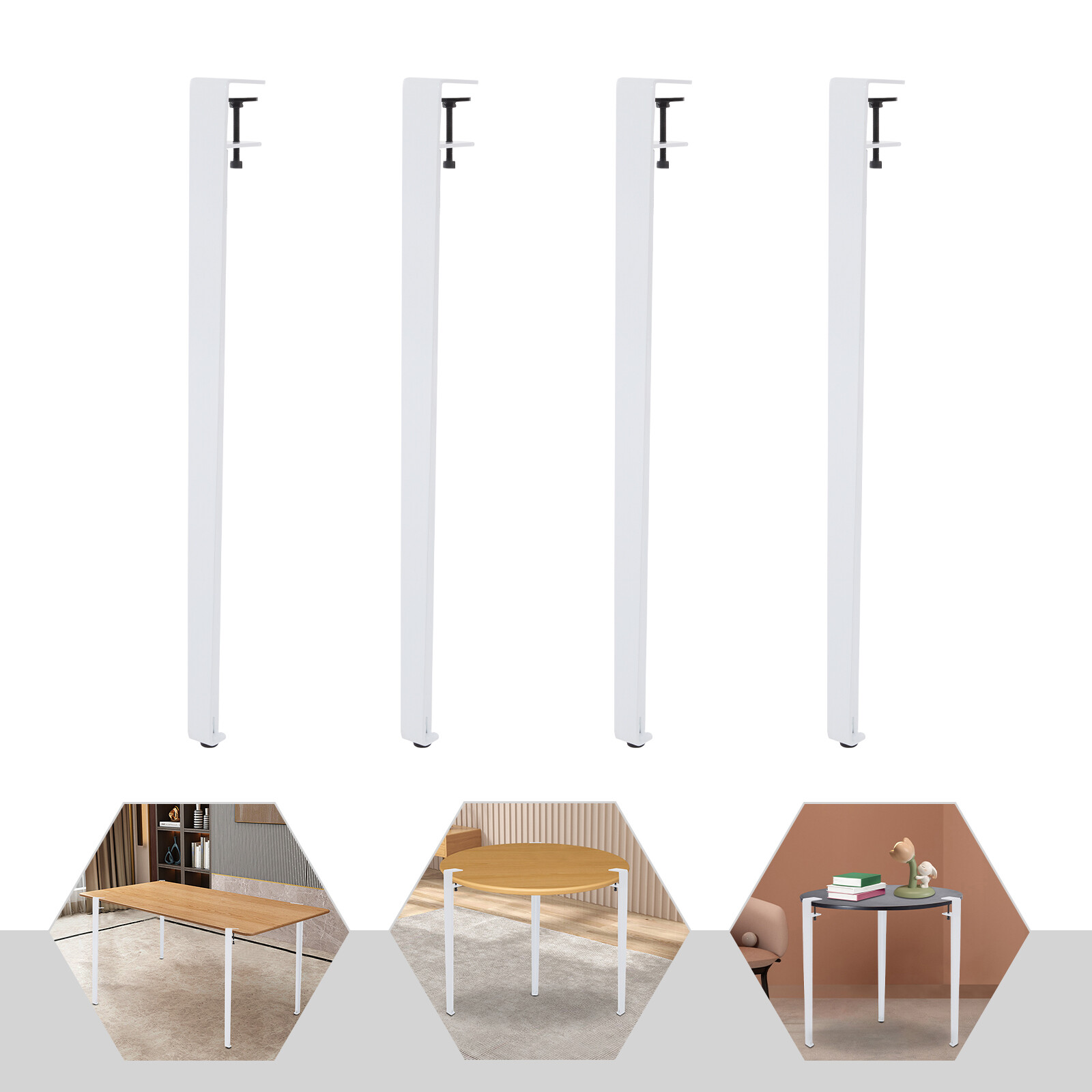 Adjustable Metal Table Legs, 4Pcs 28 Inch Adjustable Fit Table Clamp Legs
