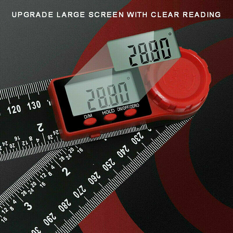 2-In-1 Digital Angle Finder Ruler 200mm 7" Protractor Goniometer Handwork