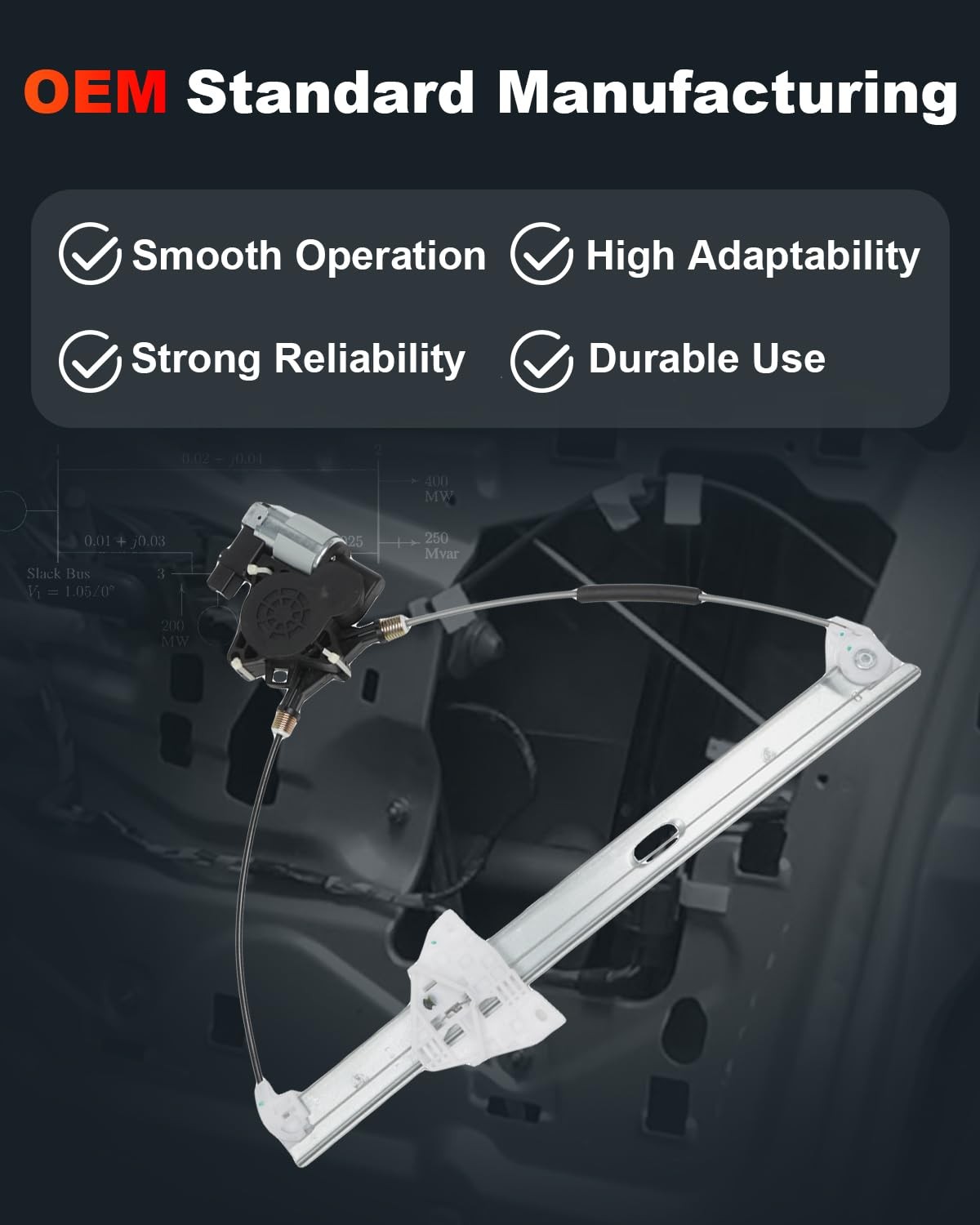 Power Window Regulator with Motor for 2004-2009 Mazda 3 Front Left Driver Side