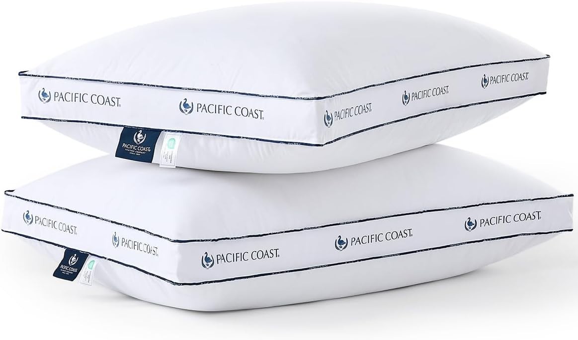 Goose Down Feather Pillows Set of 2 Standard Gusset Hotel Quality