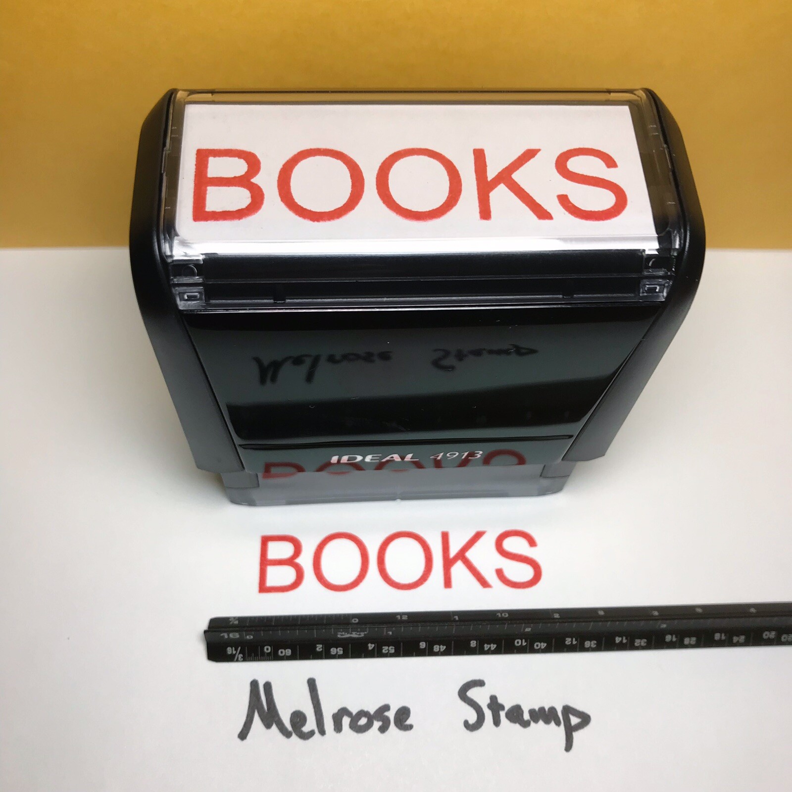 Books Rubber Stamp Red Ink Self Inking Ideal 4913