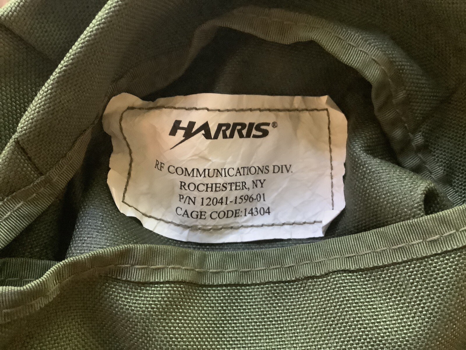 Free Ship Harris RF Communications Radio Pouch 12041-1596-01 Military VG-LN