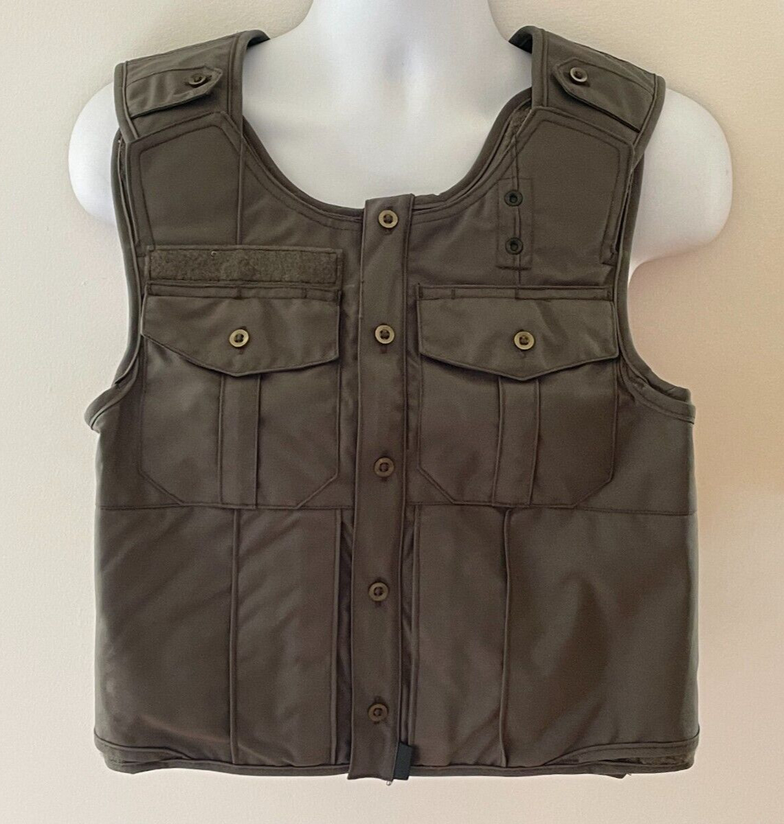 SAFARILAND U1 Clean Uniform Shirt Armor Carrier Front Open 2 Pocket Large Green