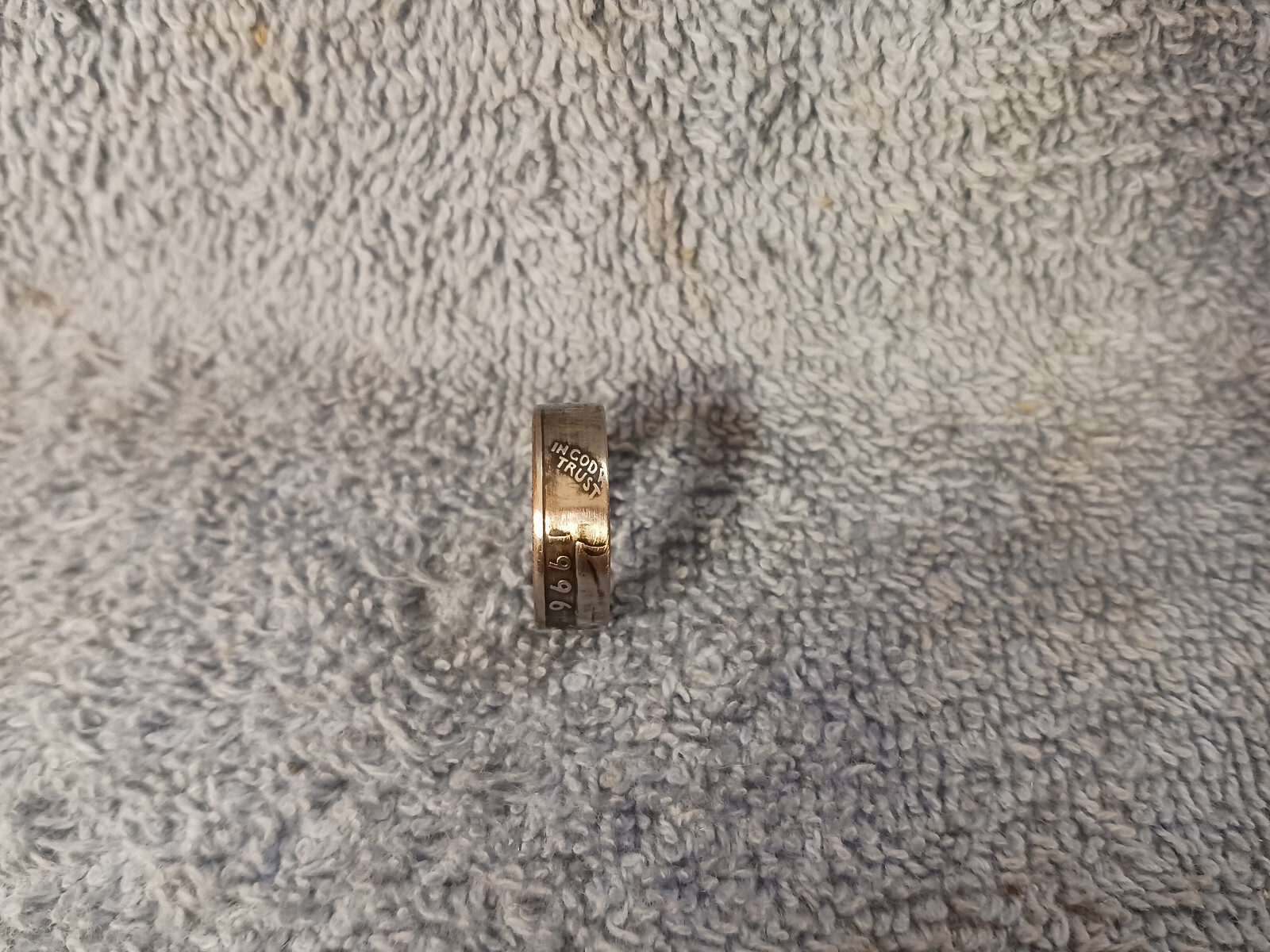 1996 Washington Quarters, coin ring, size 6 (clad)