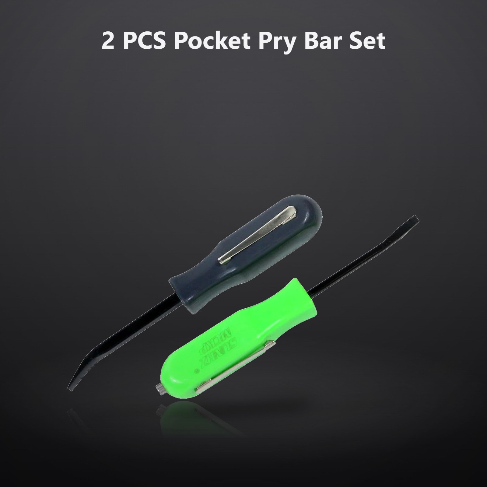 2 PCS Pocket Pry Bar Set, Mini Pry Bar Tool with Magnet Top | Multifunction S...