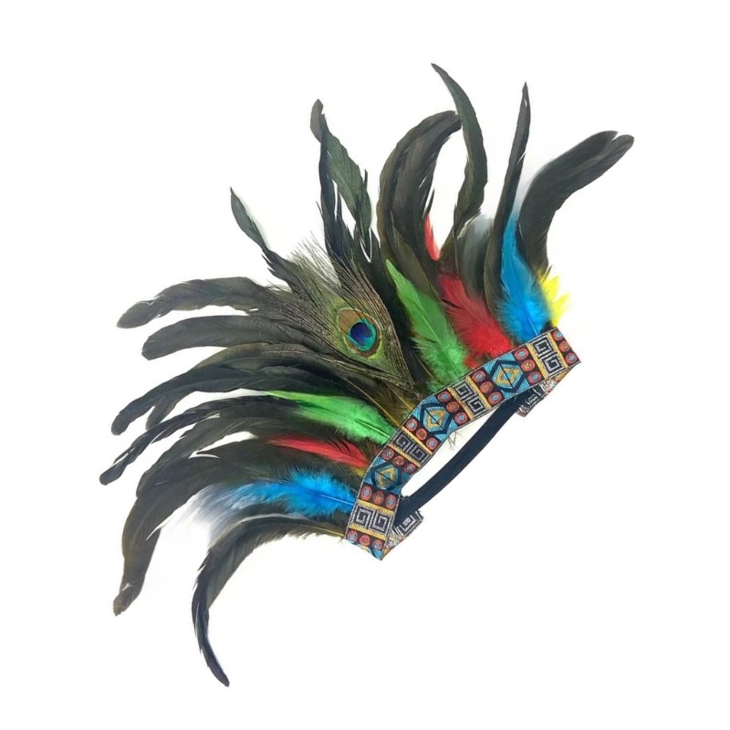 Indian Feathered Hairband Carnivals Headband MardiGras Adult Costume Accessories