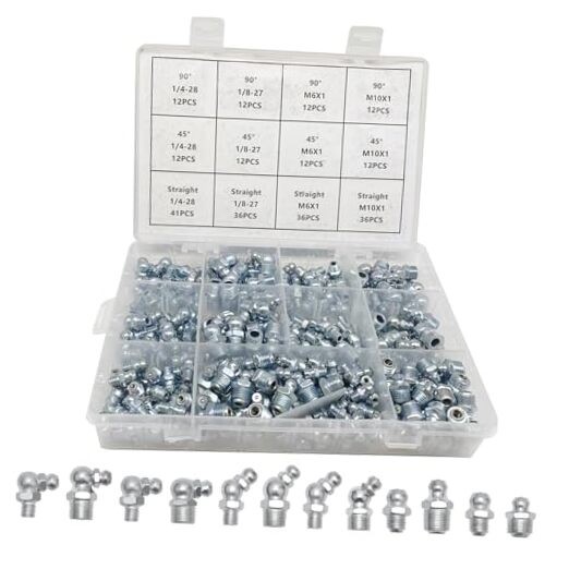 245Pcs Grease Fitting Assortment Kit, SAE & Metric 245PCS SEA and Mertic