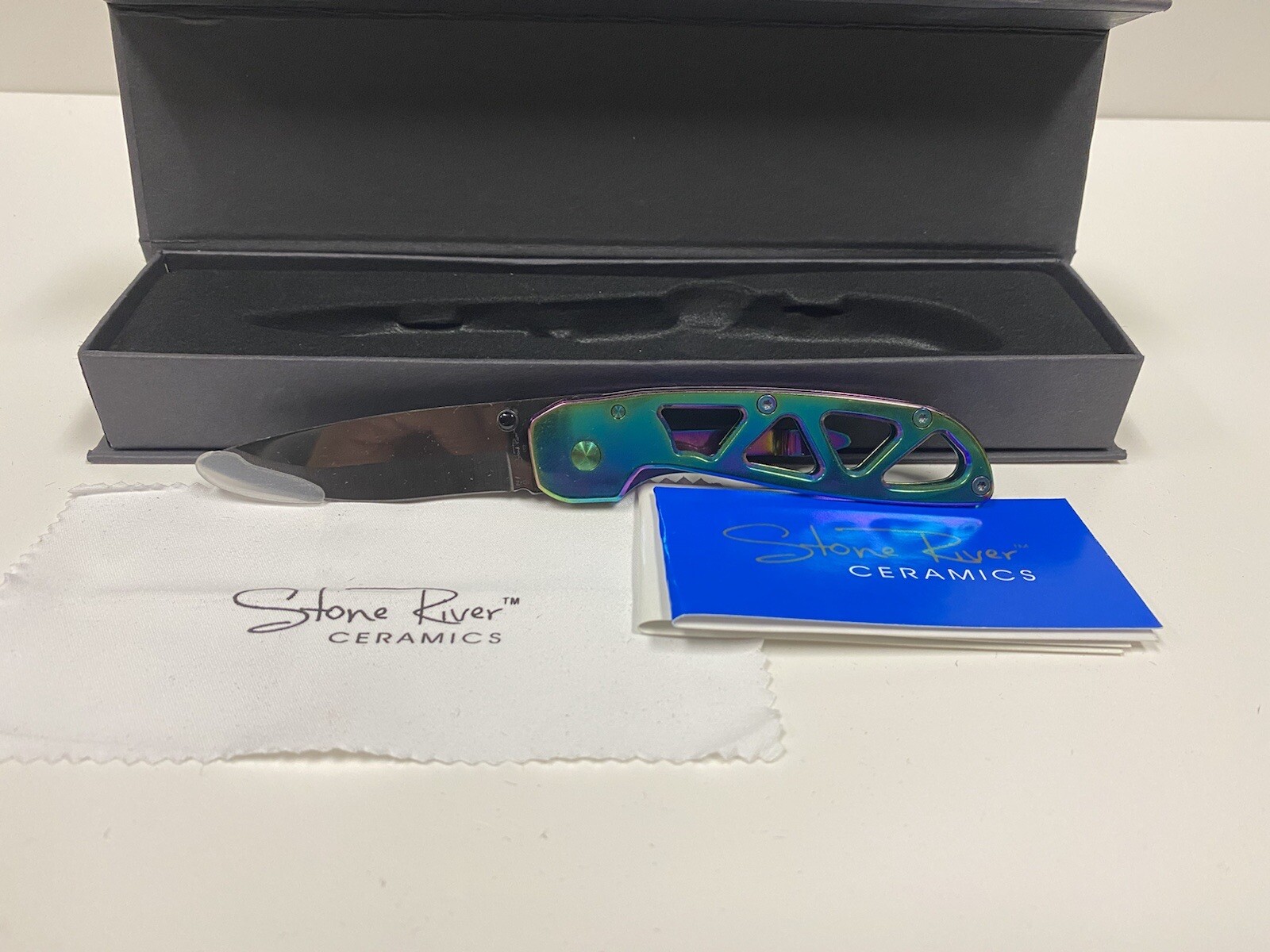 New Stone River Gear SRG5RTB Ceramic Folding Knife w Titanium Coated Handle