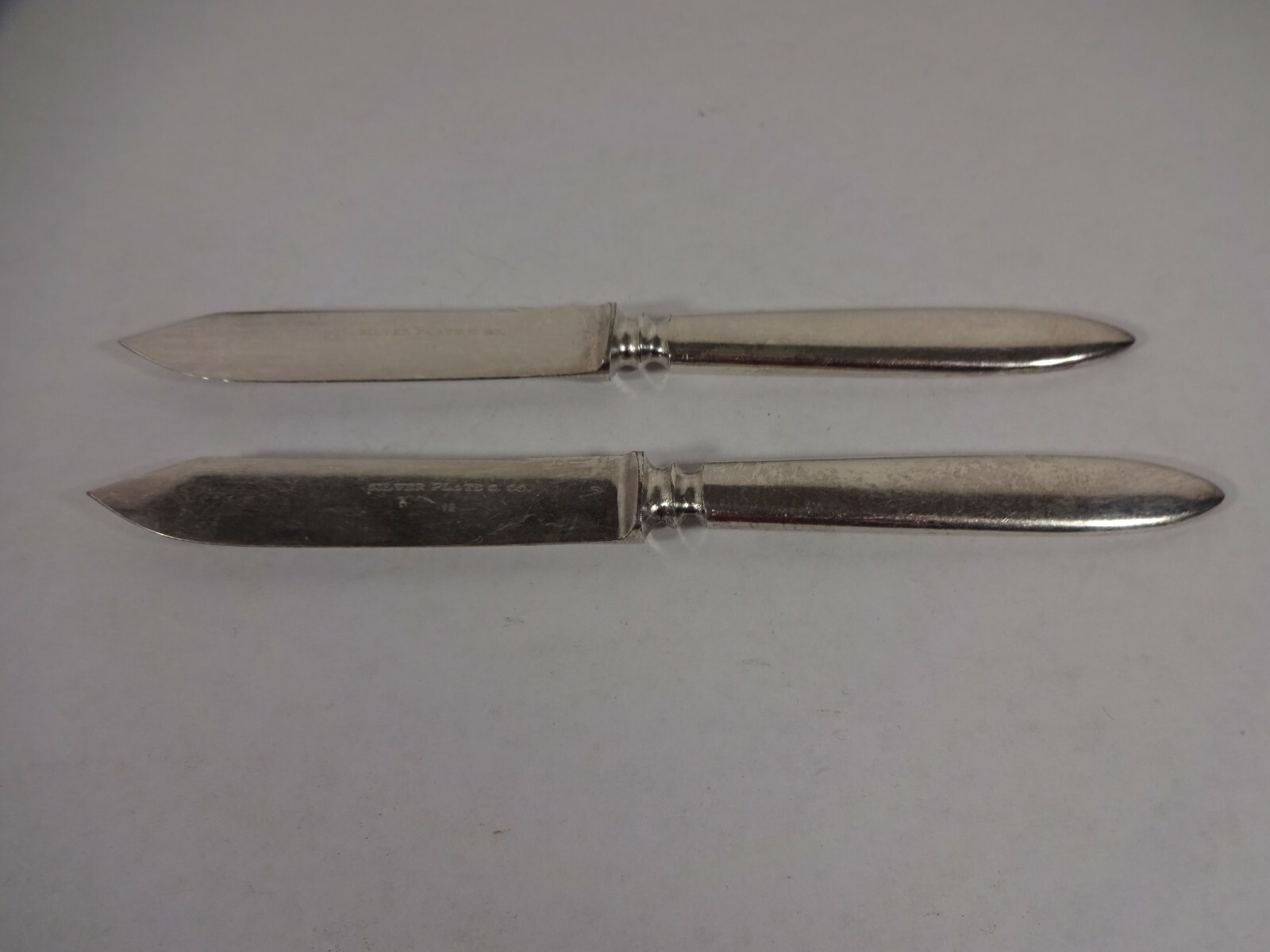 Pair of C Company Silver Plate Paring Knives 5 5/8"