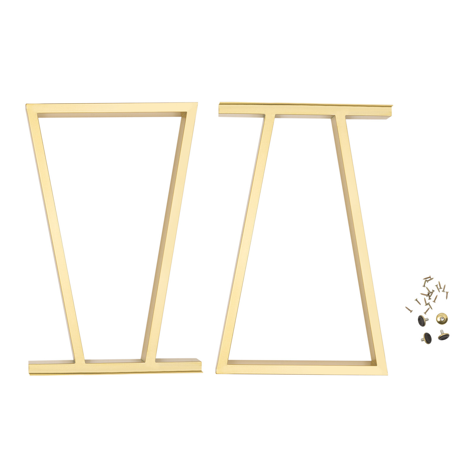 Pair 28 Inch Trapezoid Metal Gold Table Legs Furniture Legs Office Table Legs