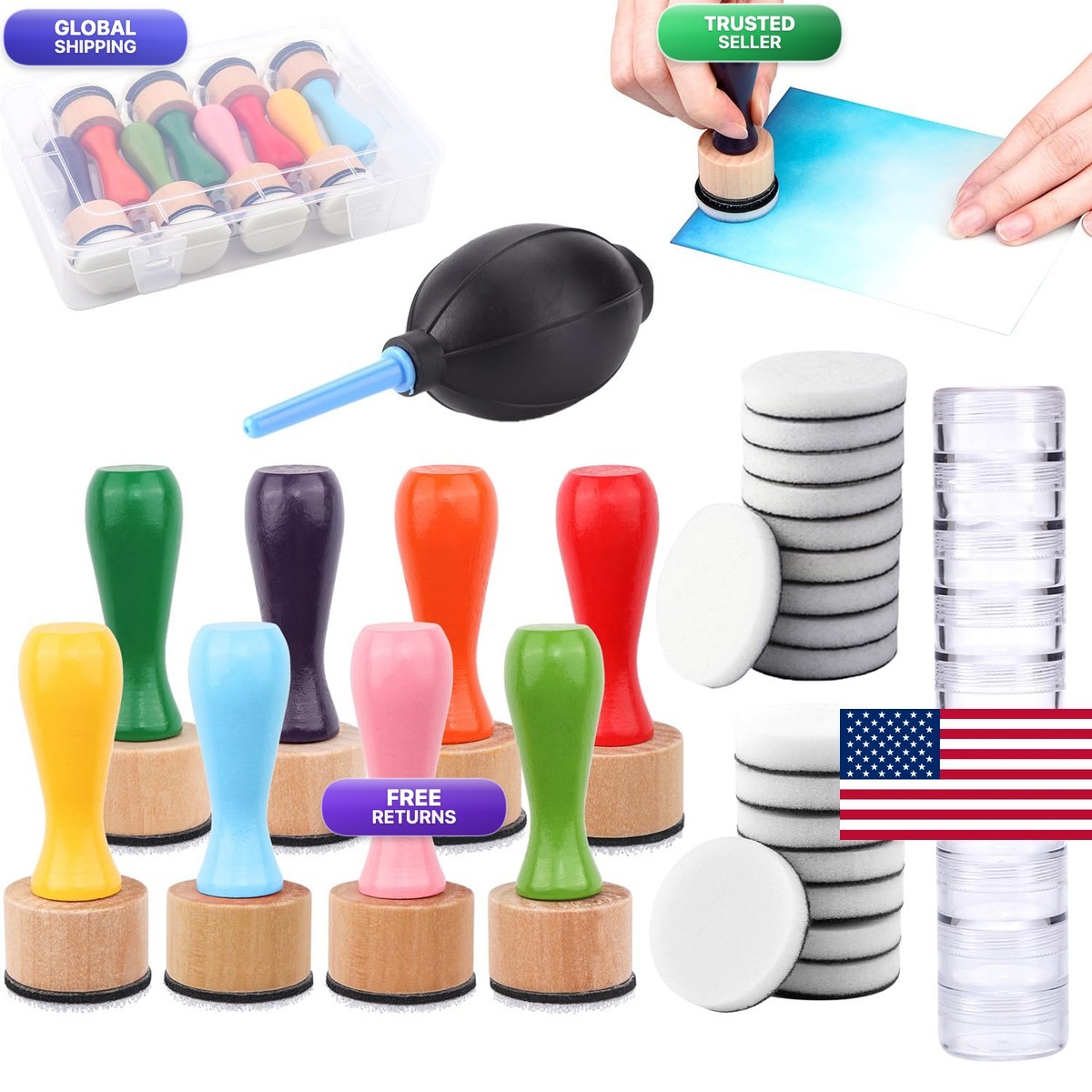 BAOFALI 29Pcs/Set Ink Blending Ink Air Blower Tool,with Foams Replacement