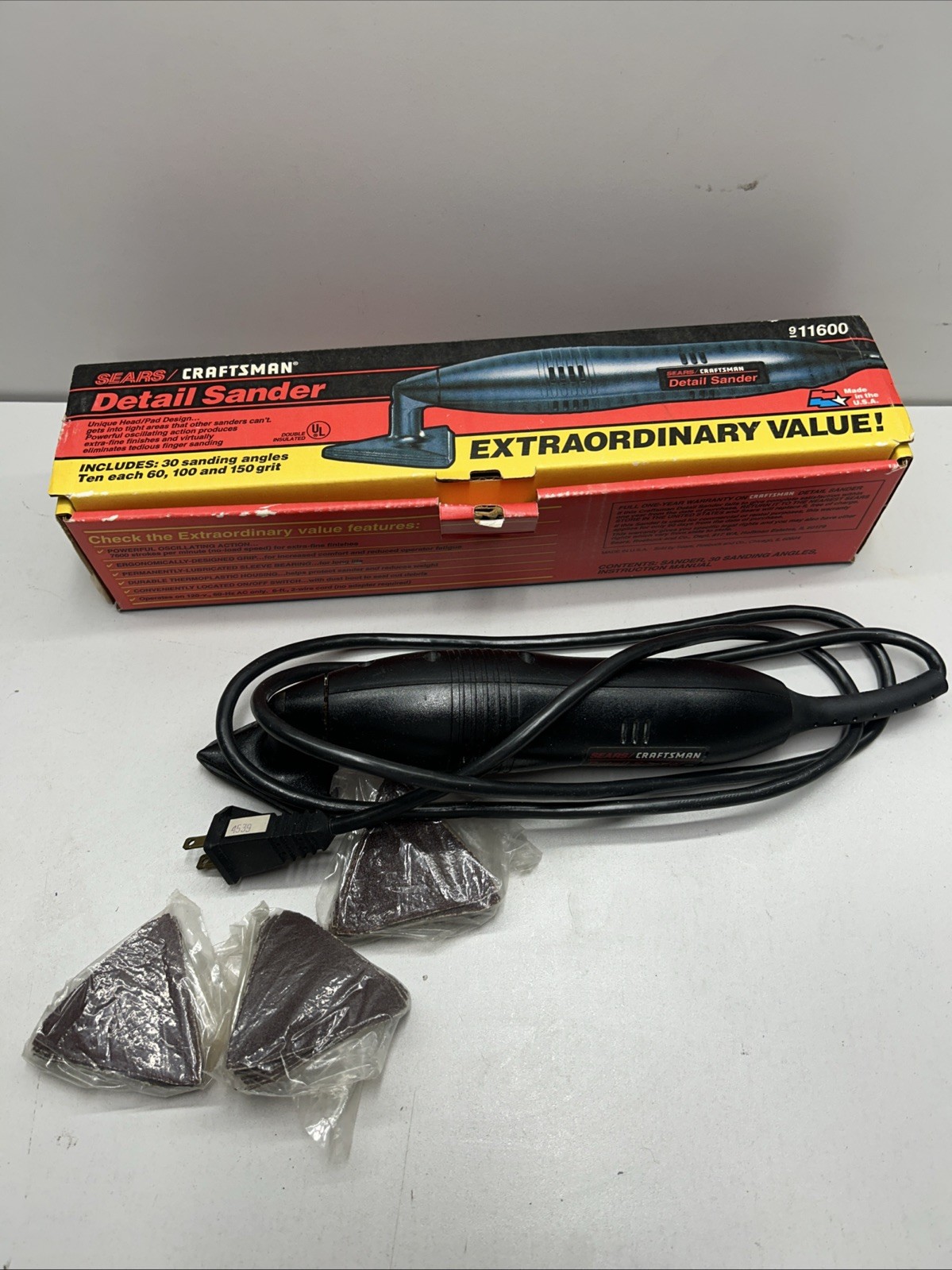 Sears Craftsman Detail Sander 911600 Finish Sander with Triangles & Open Box New