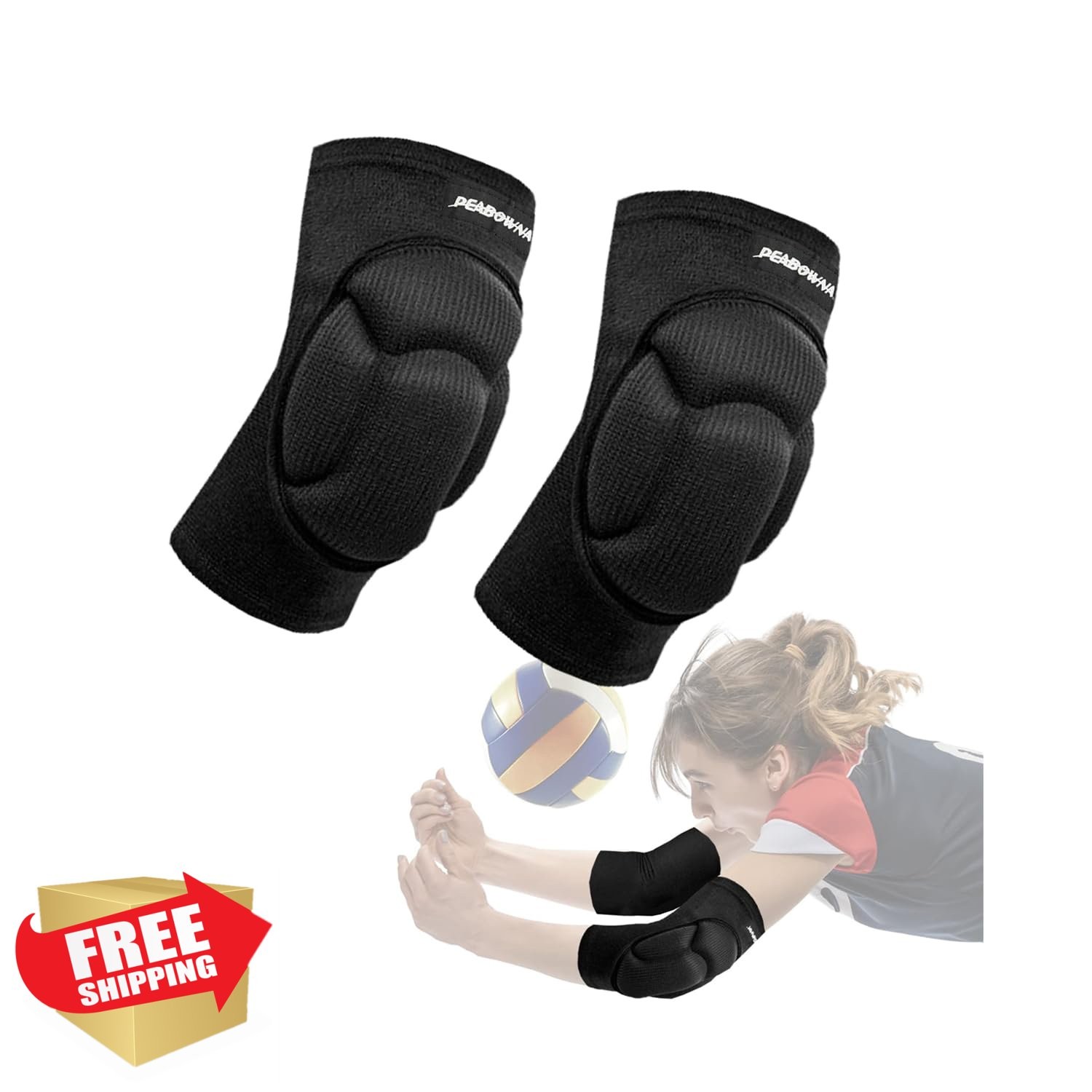 Peabownn Volleyball Elbow Pads Women Kids Teens Breathable