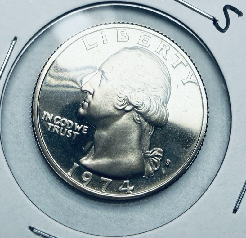 1974-S  GEM Proof Washington 25c ~ Deep Mirrors ~ Lite  Tone  ~1 Coin ~ V25