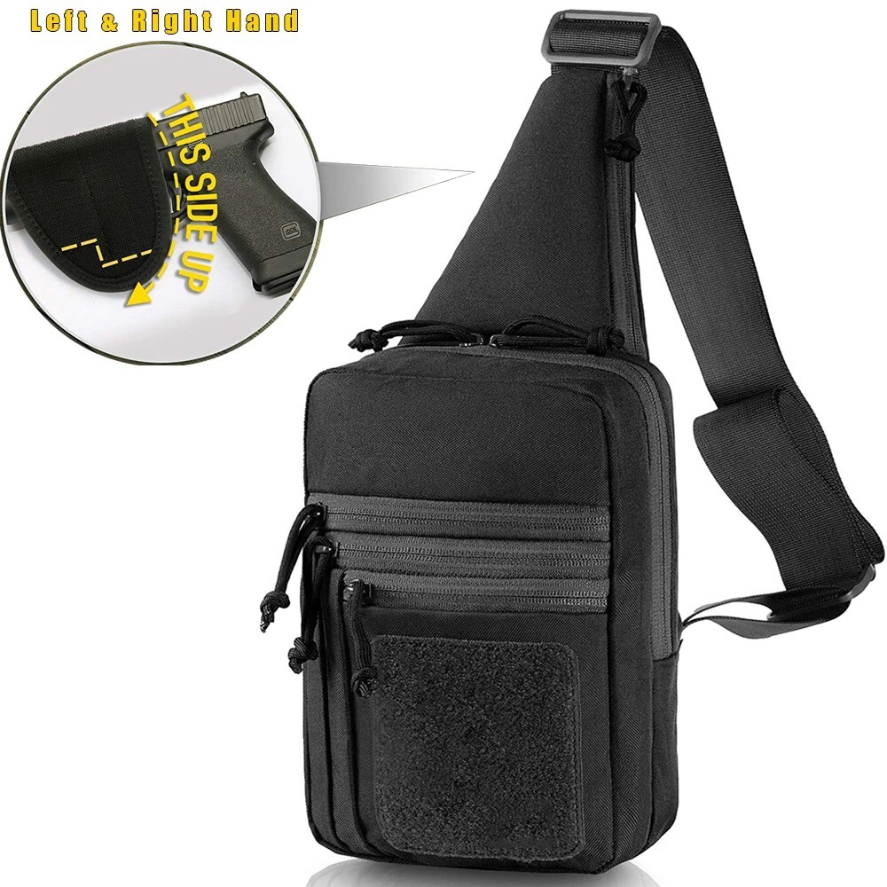 Tactical Concealed Carry Gun Bag Shoulder Sling for Handgun Holster Chest Pouch