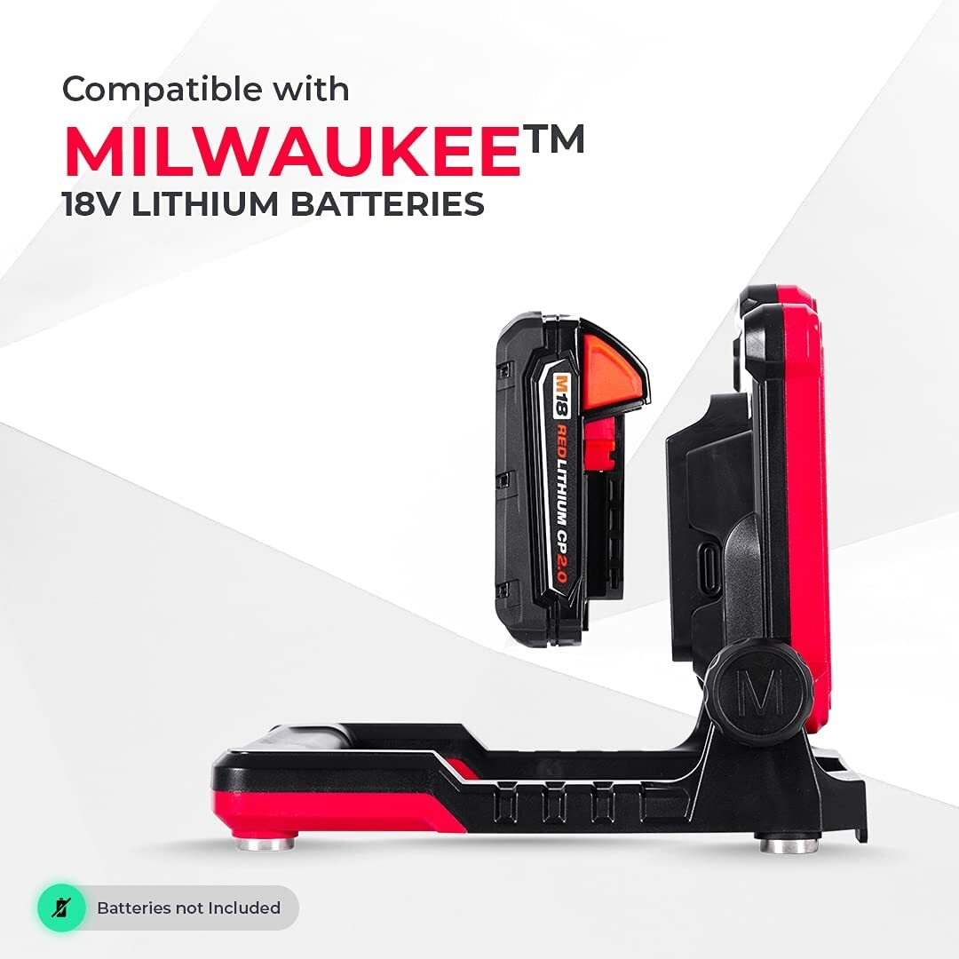 Master Tailgaters LED Work Flood Light Compatible for Milwaukee 18v Battery