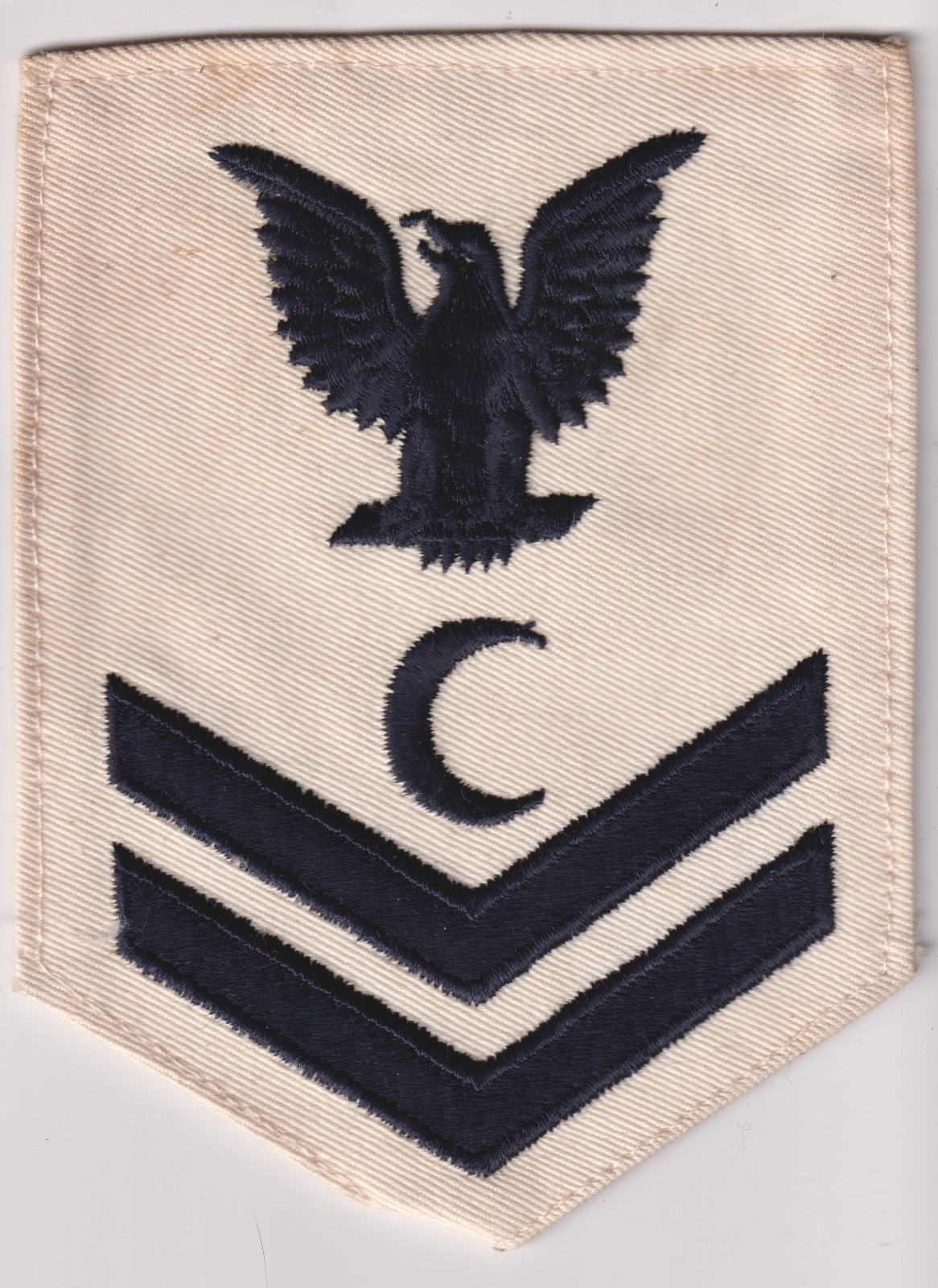 Cook Officer Steward rate patch WWII make PO2 Petty Officer Two white