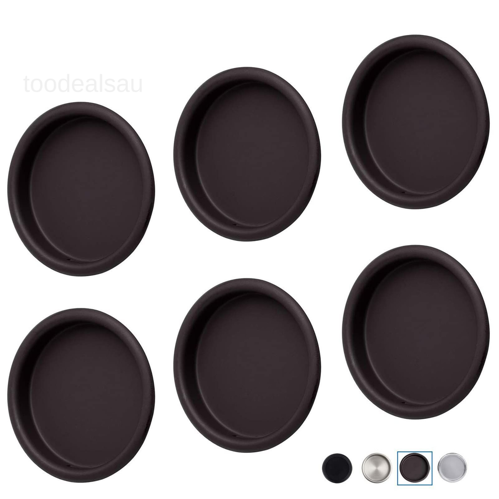 6 Pack Closet Door Finger Pull 2-1/8", Oil 6 Pack, Rubbed Bronze