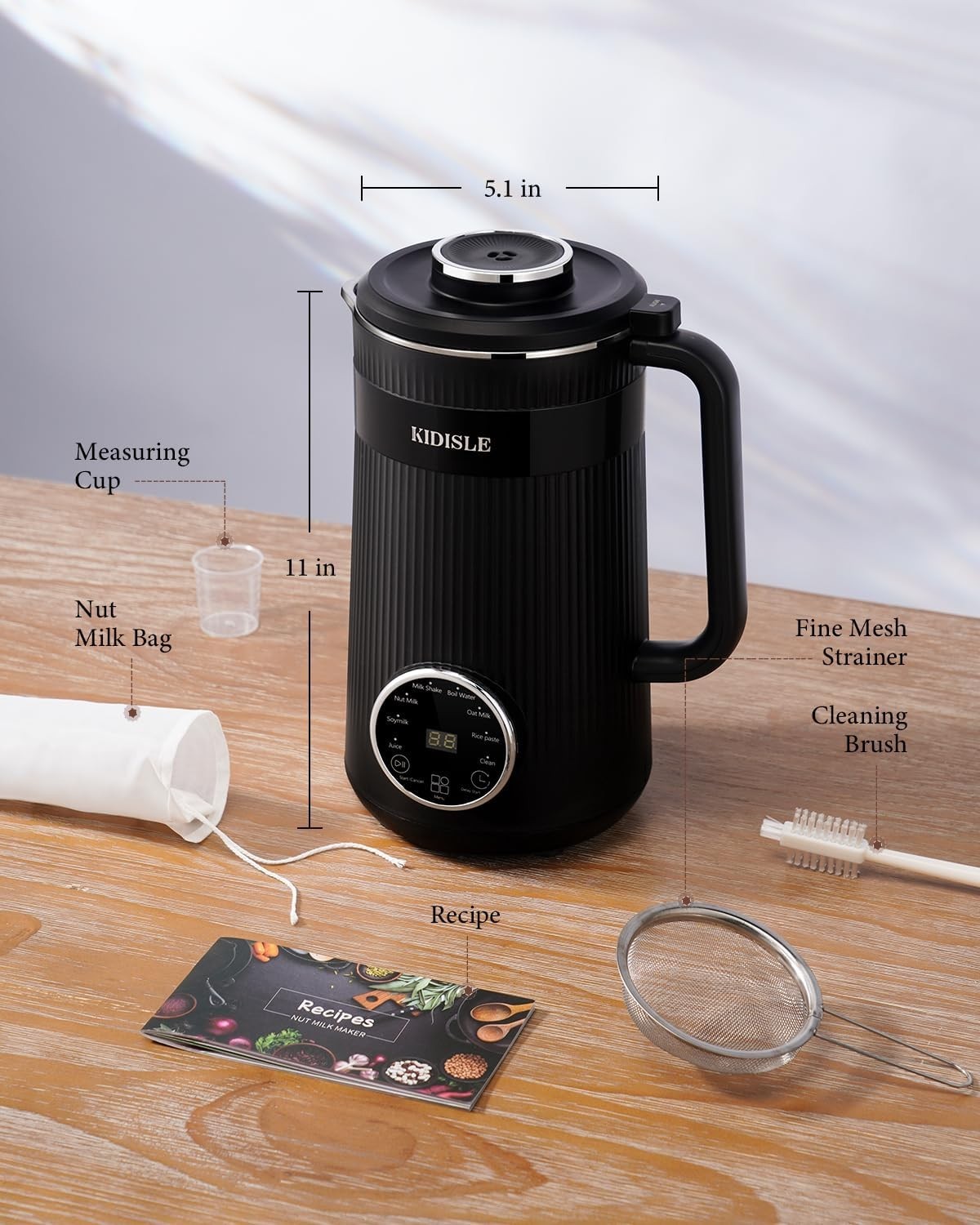 Programmable Soy Machine for Almond & Coconut Milk - Self-Cleaning & Compact