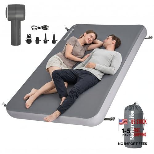 4" Drop Stitch Double Sleeping Pad with Electric Pump, 882 LBS Non Full Blue