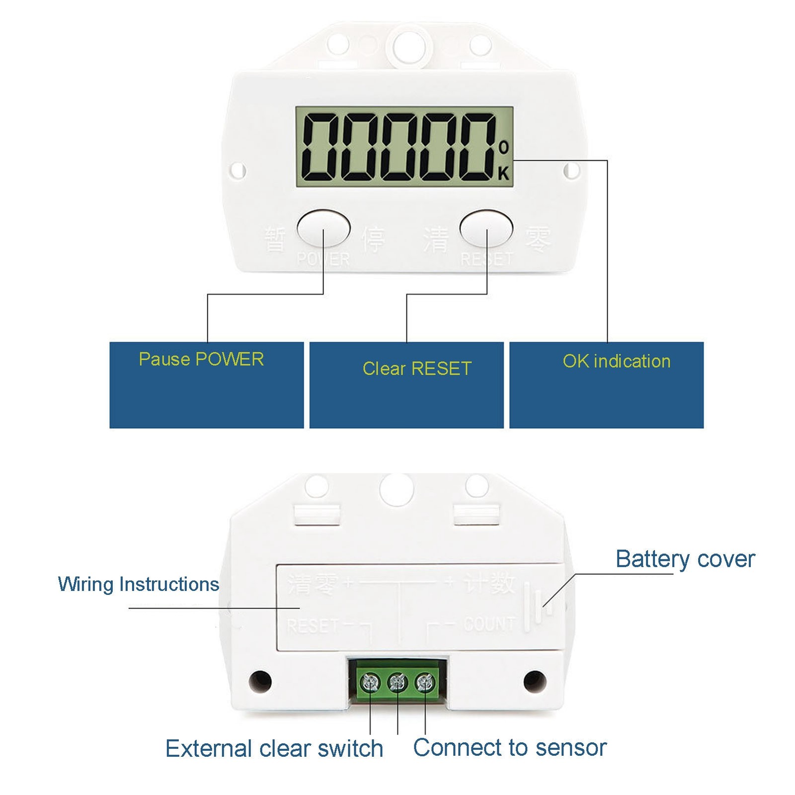Digital Counter For Knitting Machine Electronic 0‑999999 Digit With Magnetic