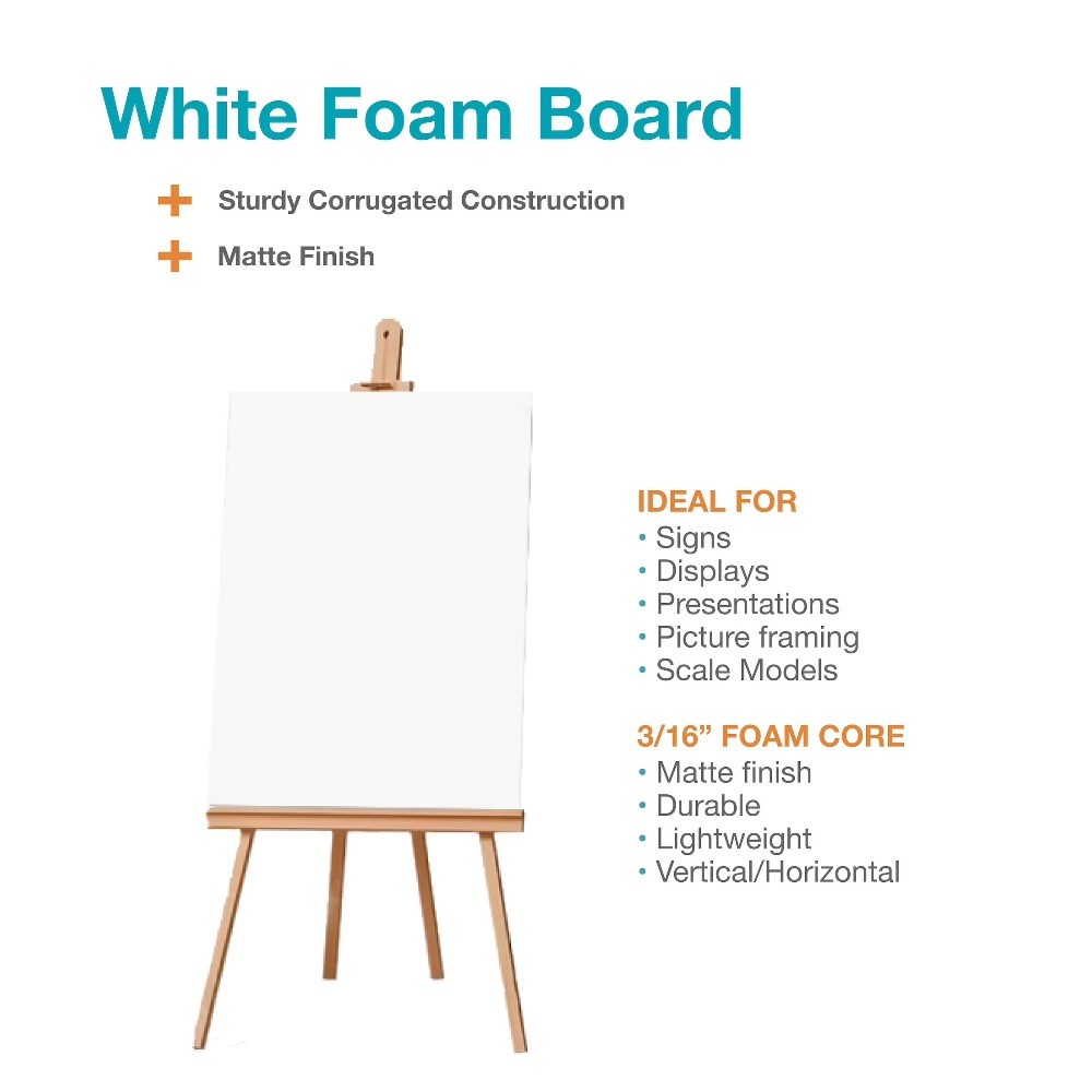 (5 pack) Pen+Gear White Foam Board, 20" x 30"